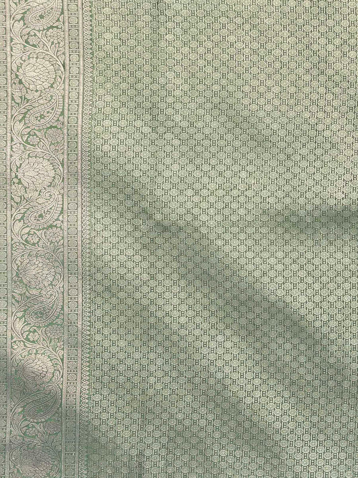 Pista Green Woven Design Art Silk Kanjivaram Saree