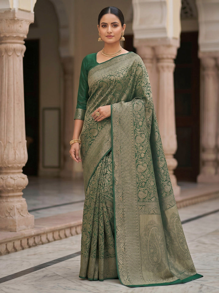 Green Woven Design Art Silk Kanjivaram Saree