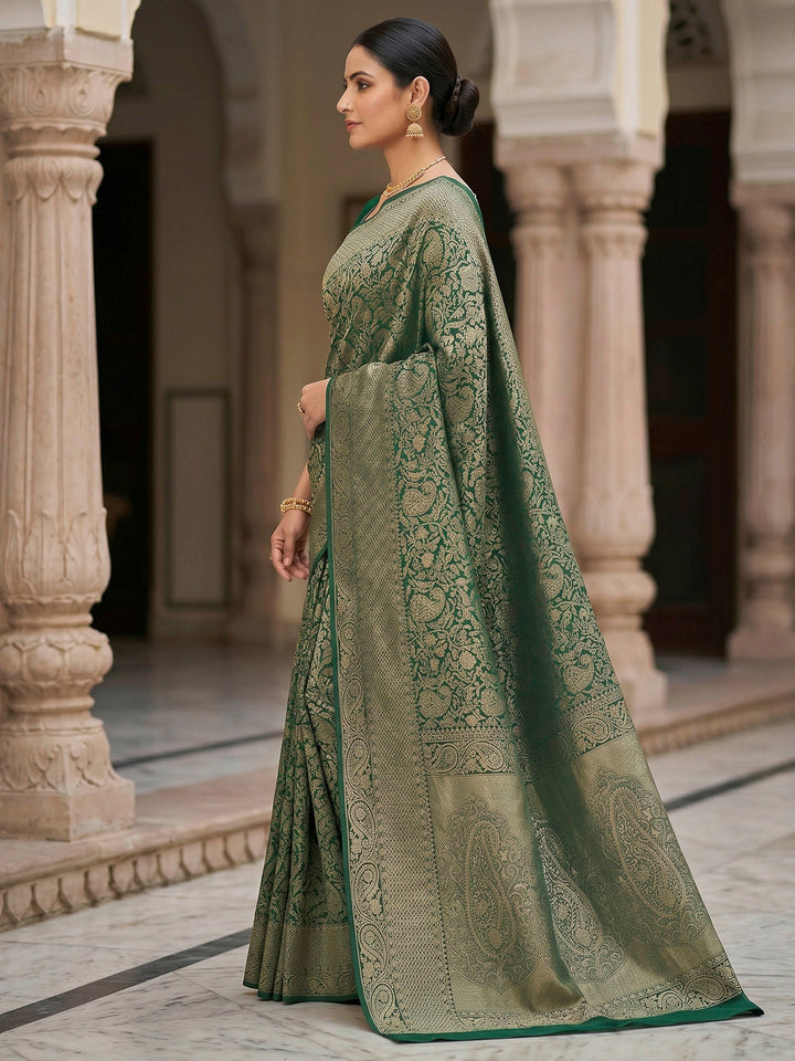 Green Woven Design Art Silk Kanjivaram Saree