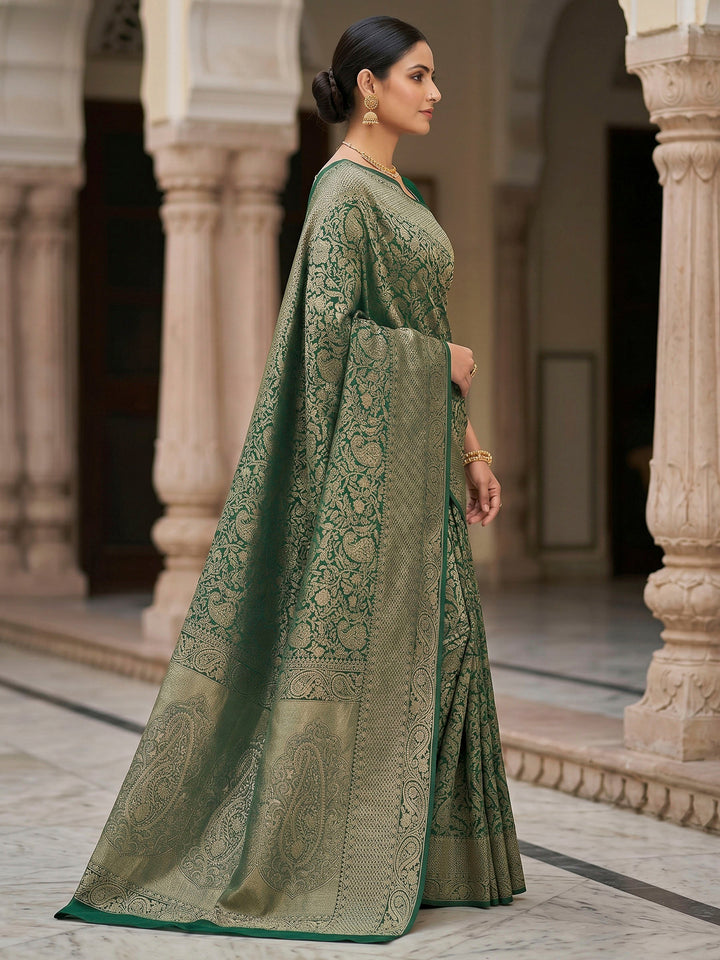 Green Woven Design Art Silk Kanjivaram Saree
