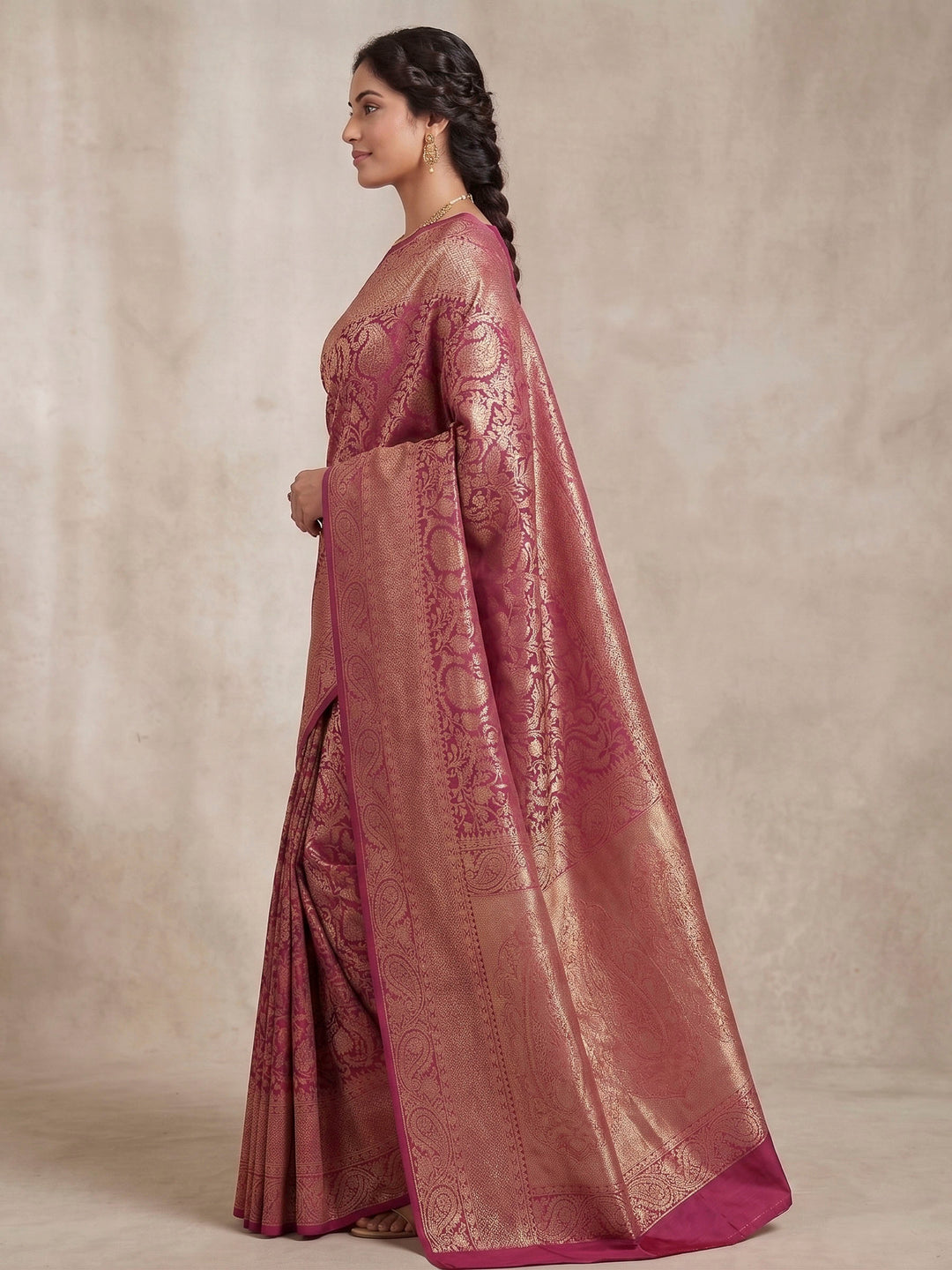 Lavender Woven Design Art Silk Kanjivaram Saree