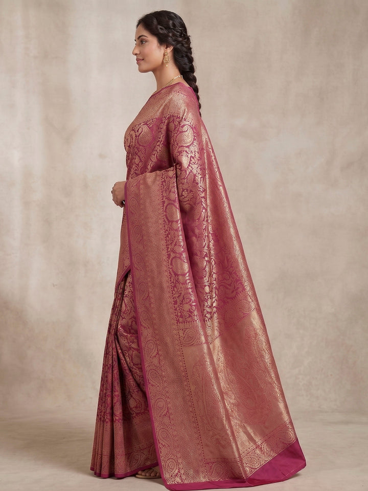 Lavender Woven Design Art Silk Kanjivaram Saree