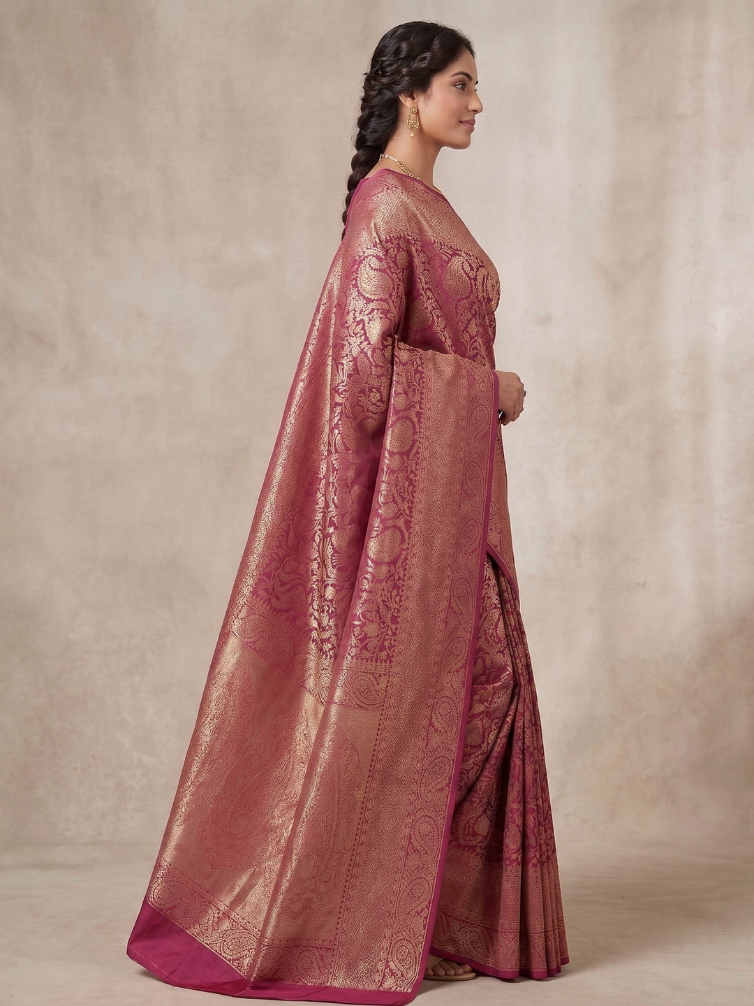 Lavender Woven Design Art Silk Kanjivaram Saree