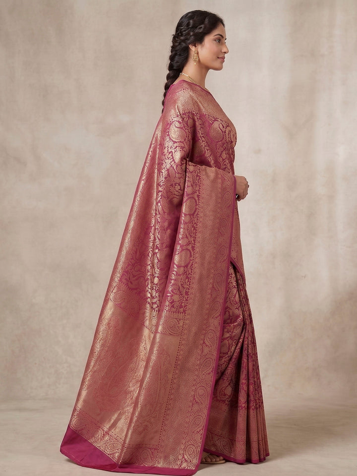 Lavender Woven Design Art Silk Kanjivaram Saree