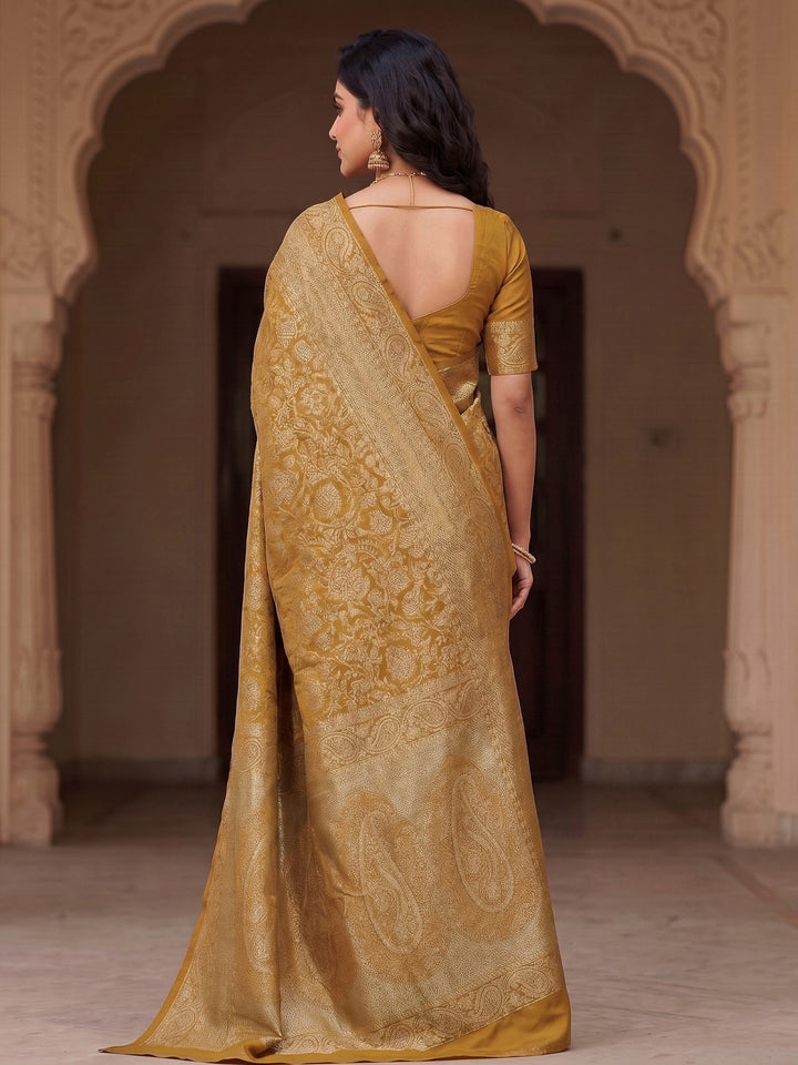 Yellow Woven Design Art Silk Kanjivaram Saree