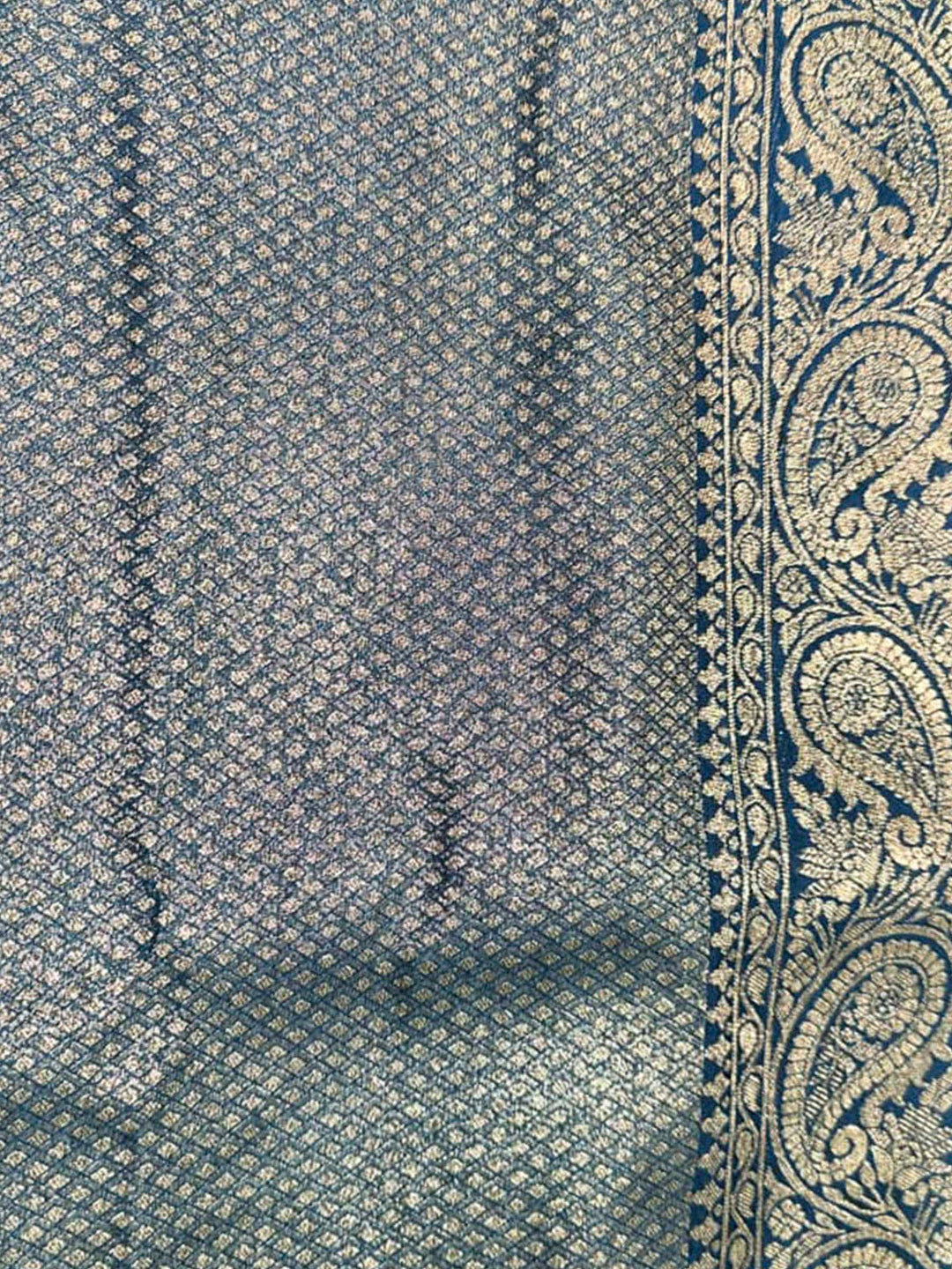 Dark Blue Woven Design Art Silk Kanjivaram Saree