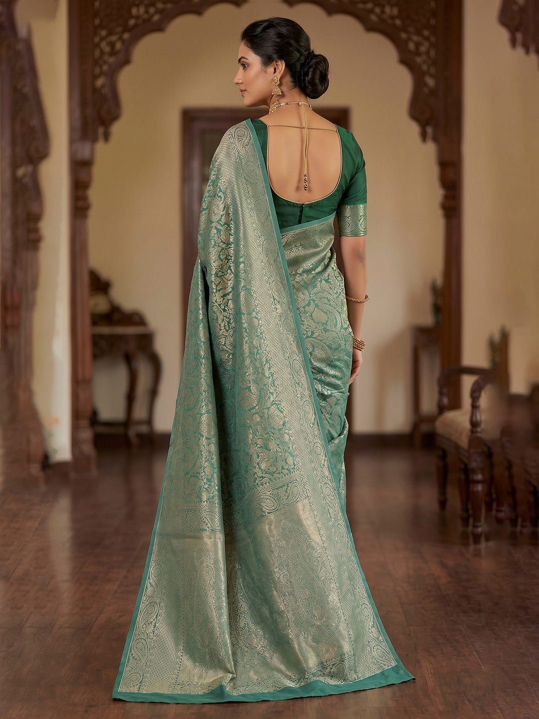 Light Green Woven Design Art Silk Kanjivaram Saree