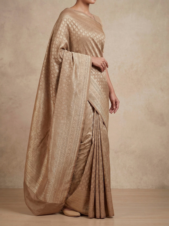 Beige Woven Design Art Silk Kanjivaram Saree