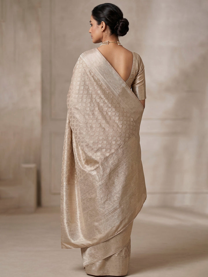 Beige Woven Design Art Silk Kanjivaram Saree