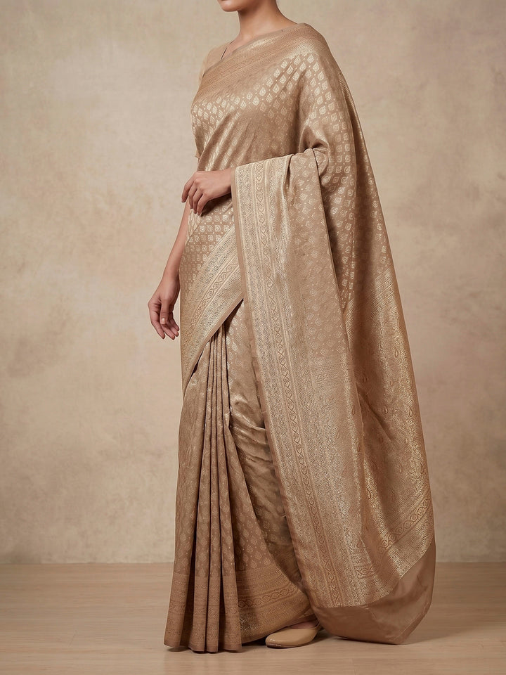 Beige Woven Design Art Silk Kanjivaram Saree