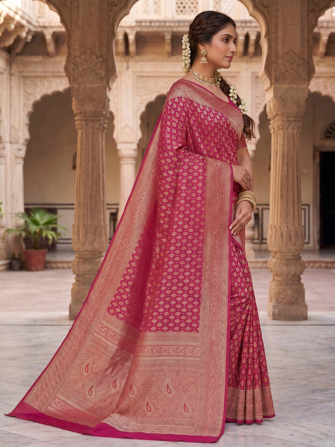 Orange Woven Design Art Silk Kanjivaram Saree