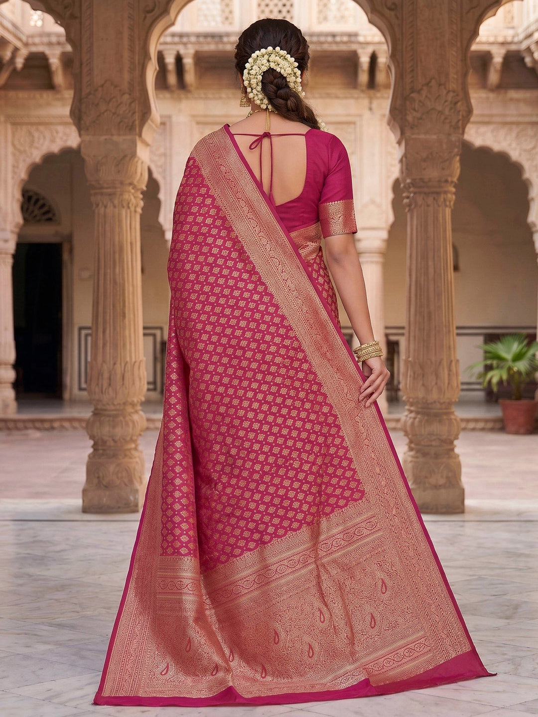 Orange Woven Design Art Silk Kanjivaram Saree