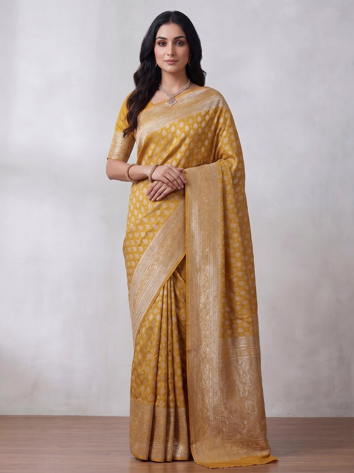Yellow Woven Design Art Silk Kanjivaram Saree