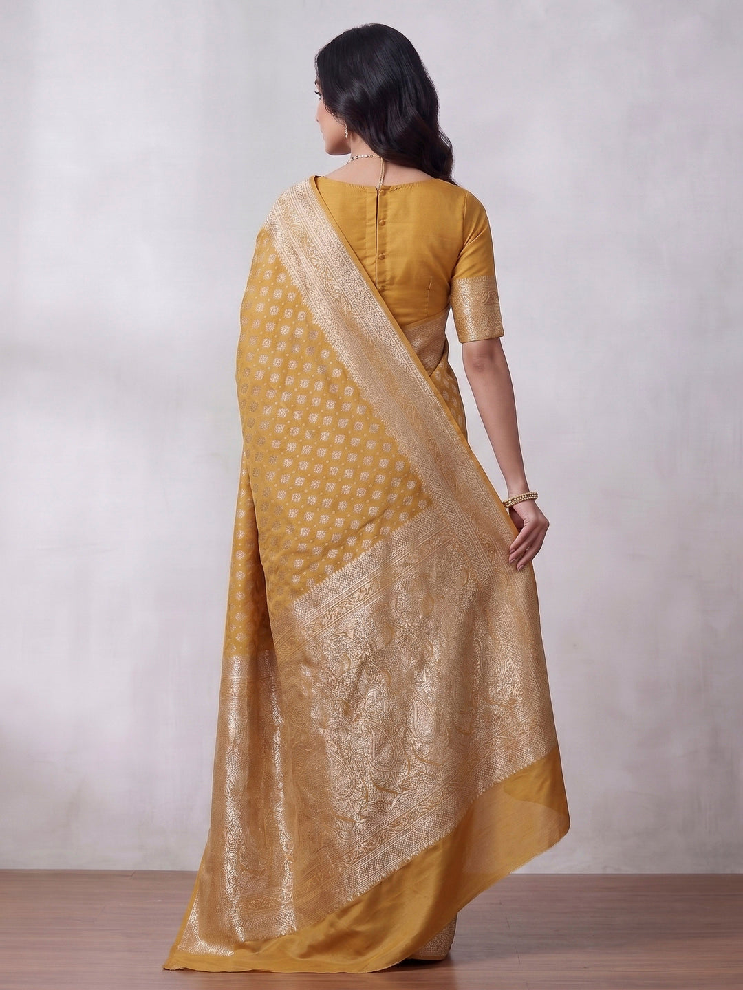Yellow Woven Design Art Silk Kanjivaram Saree
