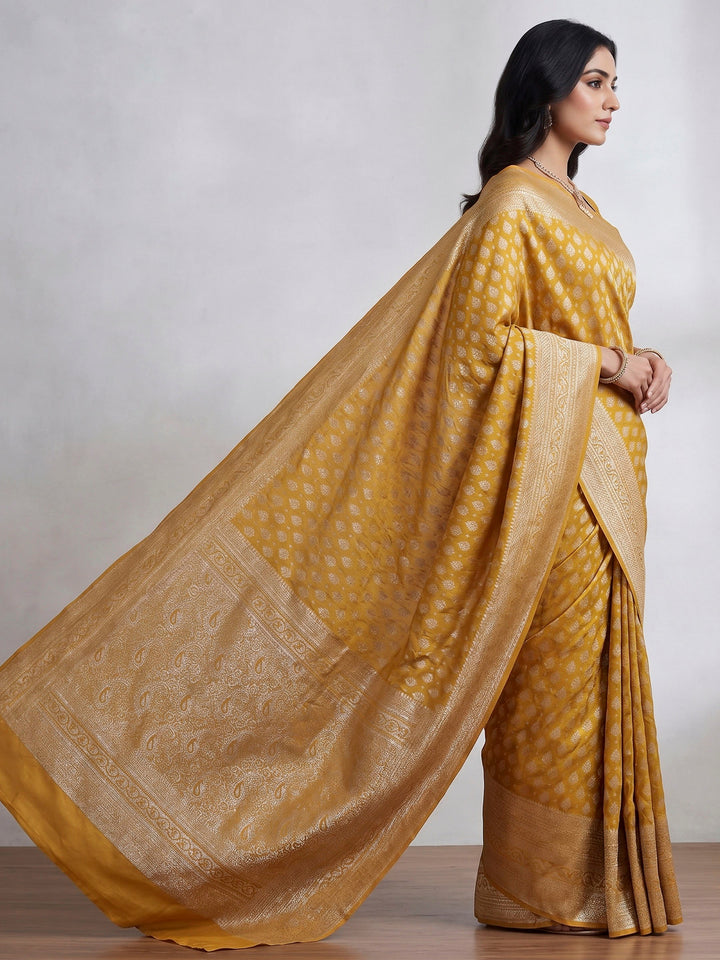Yellow Woven Design Art Silk Kanjivaram Saree