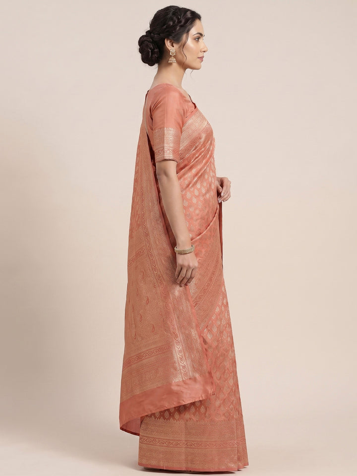 Orange Woven Design Art Silk Kanjivaram Saree