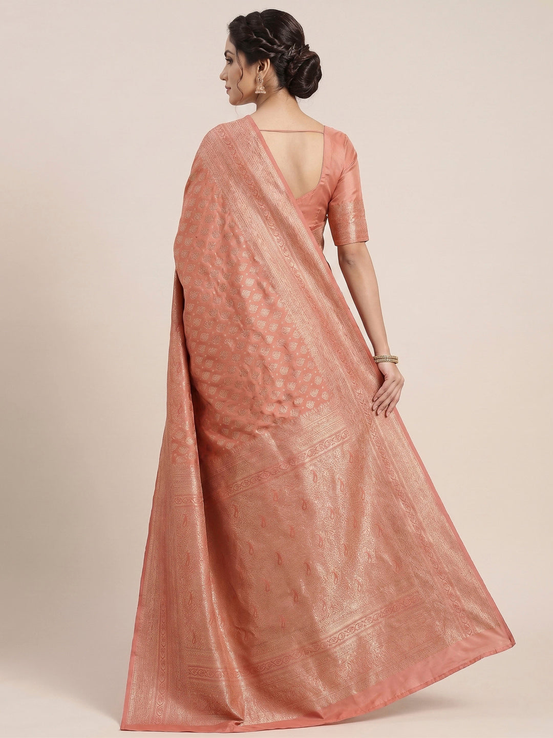 Orange Woven Design Art Silk Kanjivaram Saree