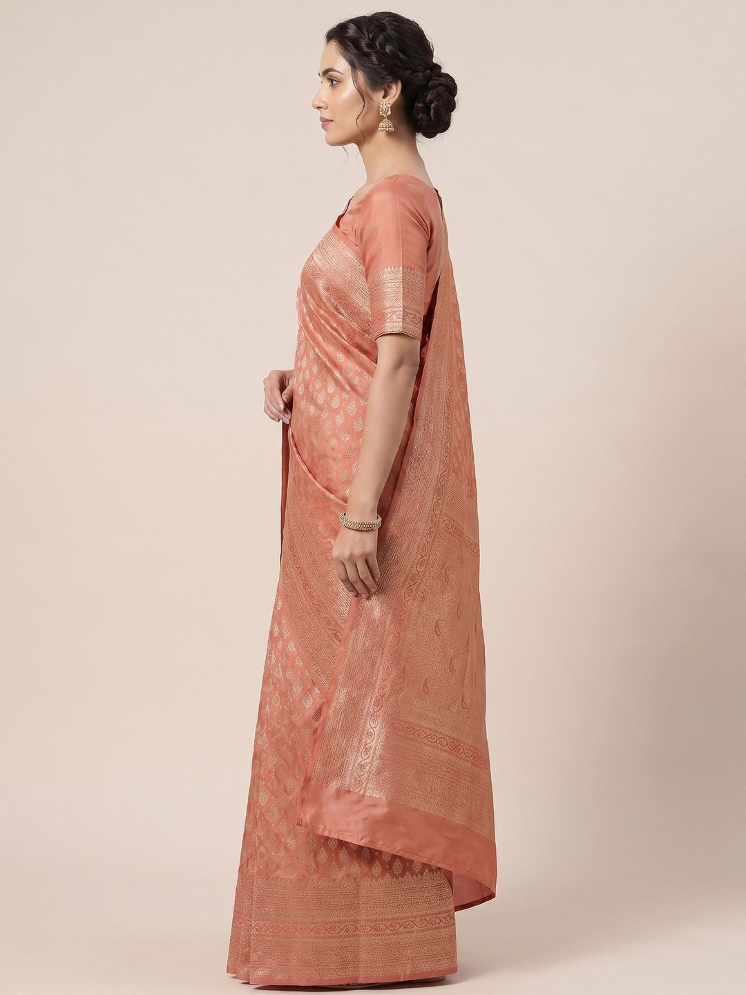Orange Woven Design Art Silk Kanjivaram Saree