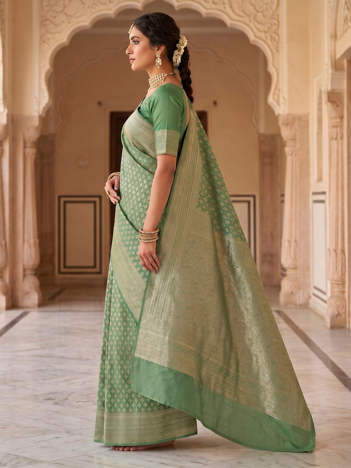 Light Green Woven Design Art Silk Kanjivaram Saree