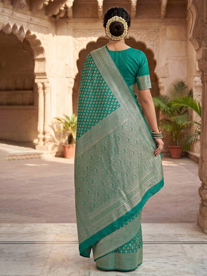 Green Woven Design Art Silk Kanjivaram Saree