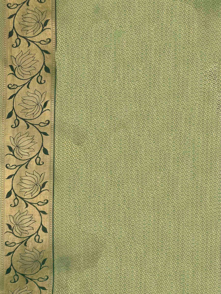 Pista Green Woven Design Art Silk Kanjivaram Saree