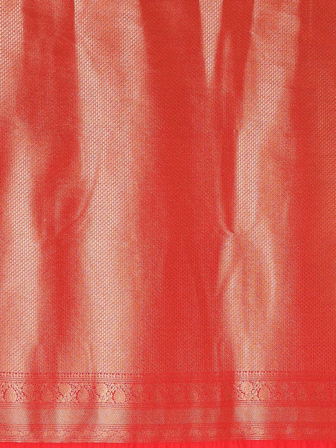 Off White Red Woven Design Kanjivaram Brocade Contrast Saree