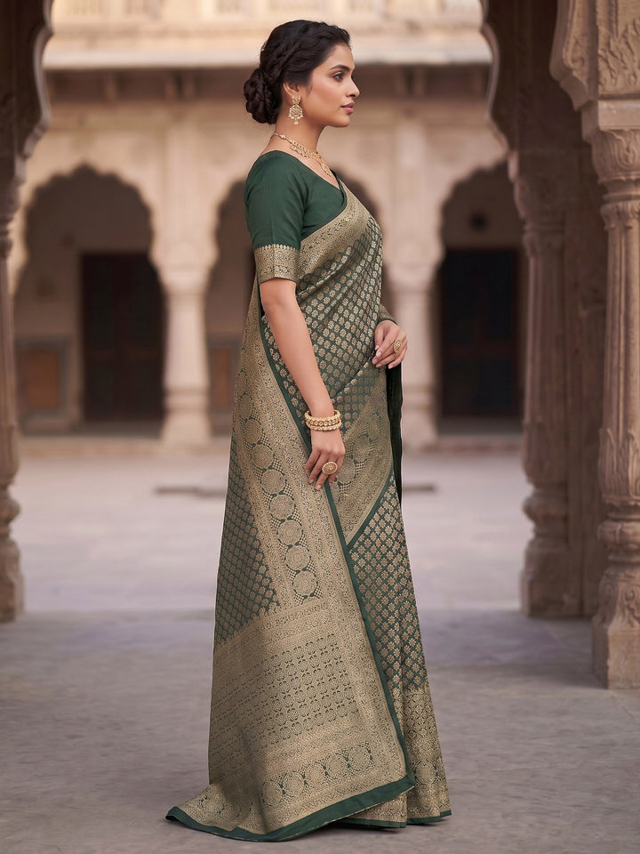 Green Woven Design Art Silk Kanjivaram Saree