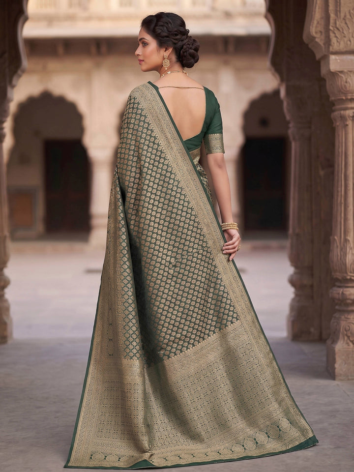 Green Woven Design Art Silk Kanjivaram Saree