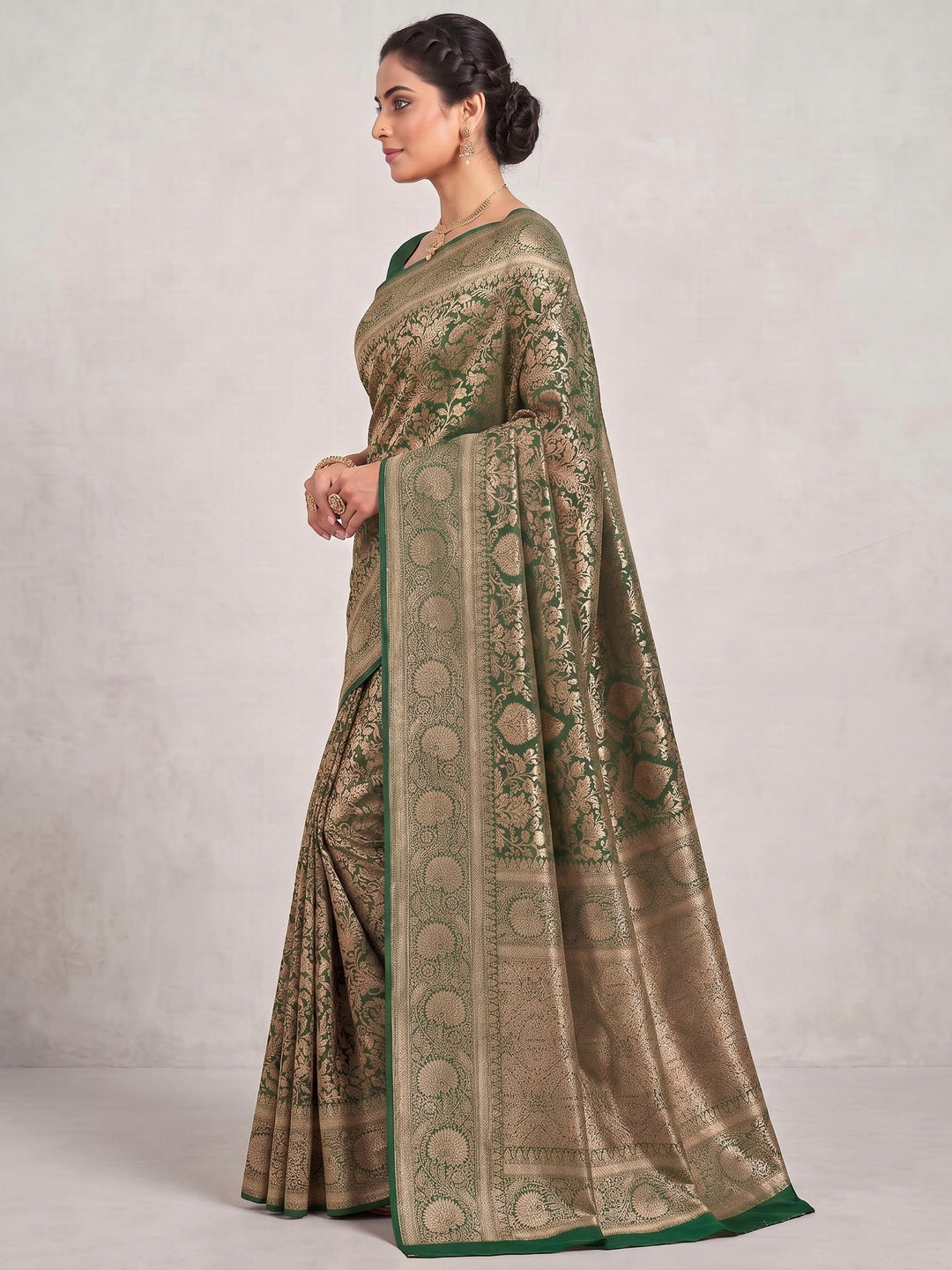 Green Woven Design Art Silk Kanjivaram Saree