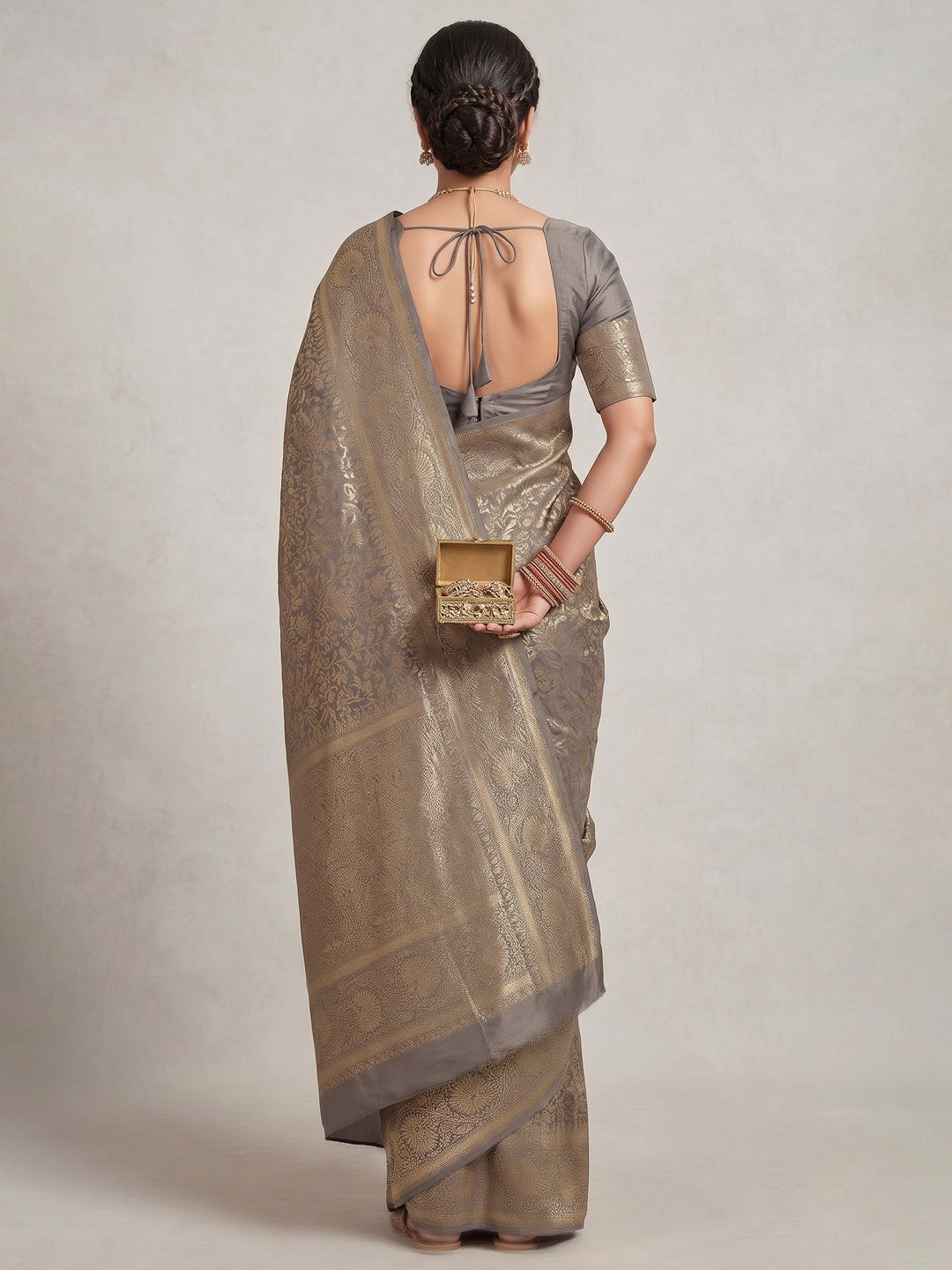 Grey Woven Design Art Silk Kanjivaram Saree