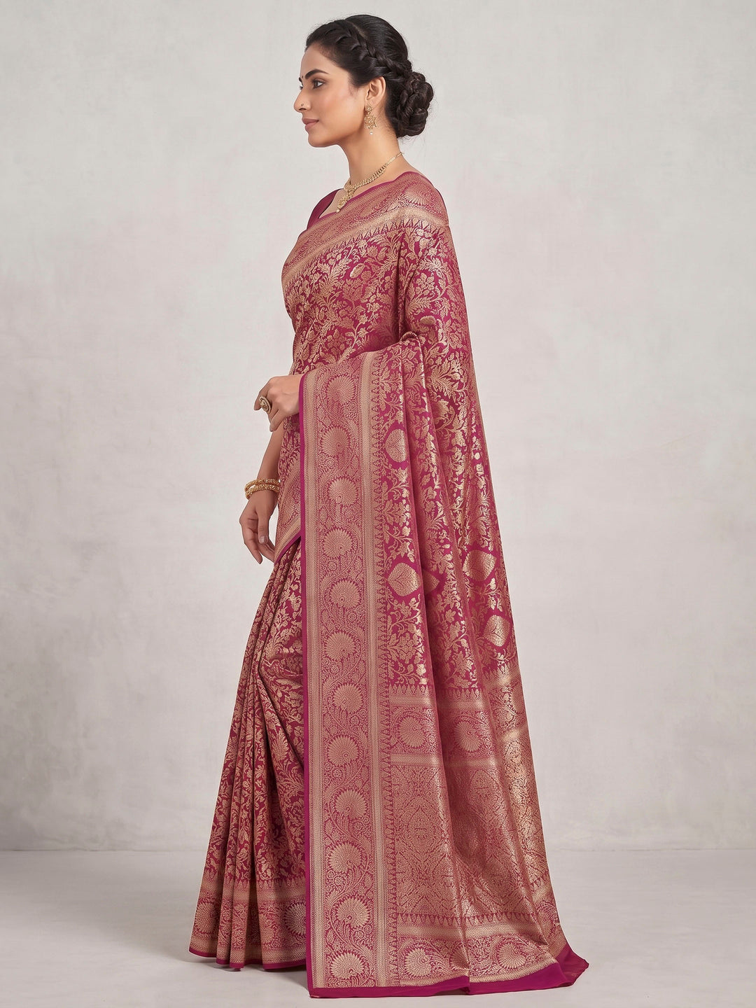 Lavender Woven Design Art Silk Kanjivaram Saree