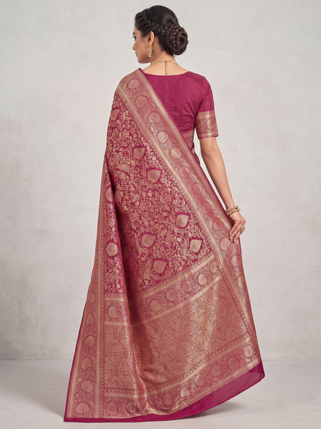 Lavender Woven Design Art Silk Kanjivaram Saree