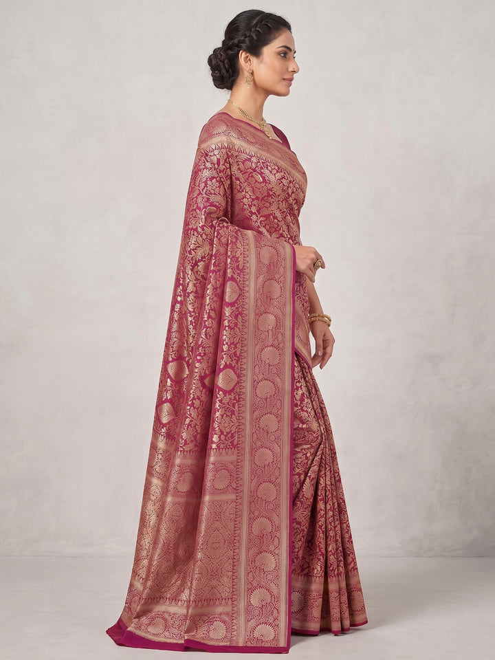 Lavender Woven Design Art Silk Kanjivaram Saree