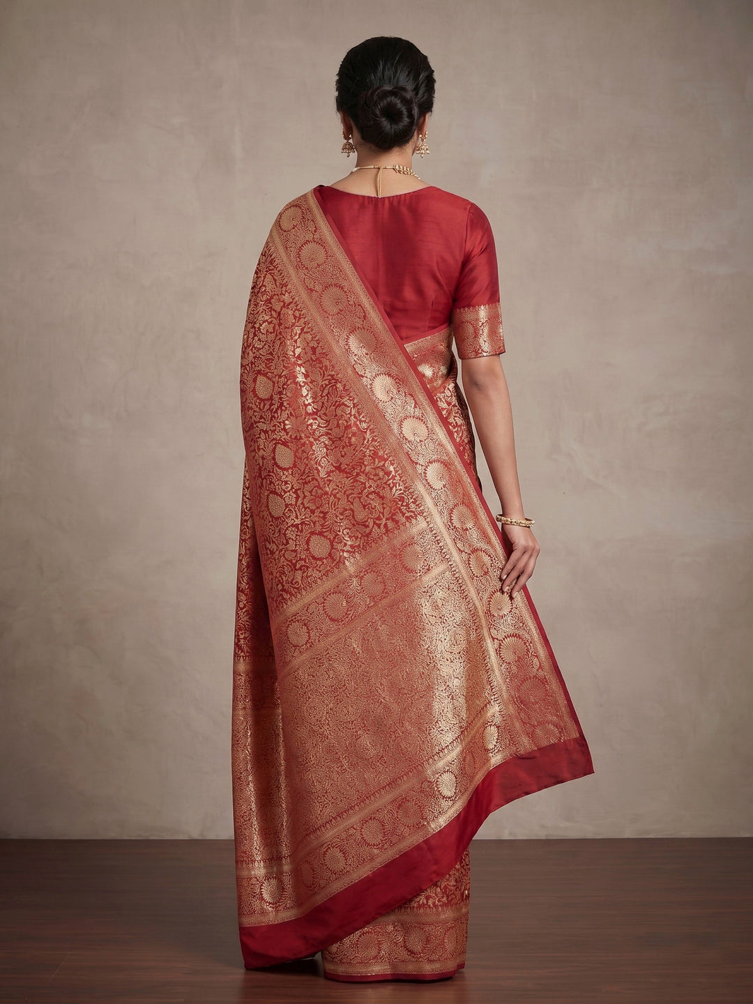 Maroon Woven Design Art Silk Kanjivaram Saree