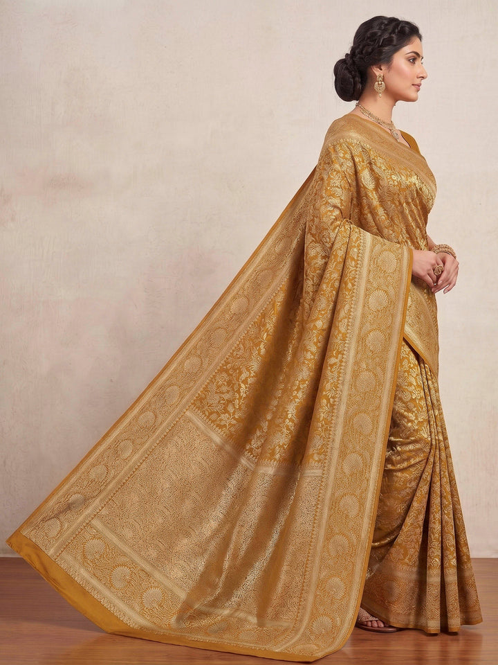 Yellow Woven Design Art Silk Kanjivaram Saree