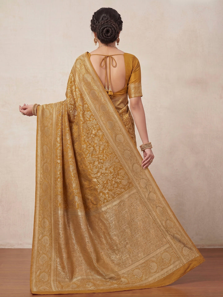 Yellow Woven Design Art Silk Kanjivaram Saree