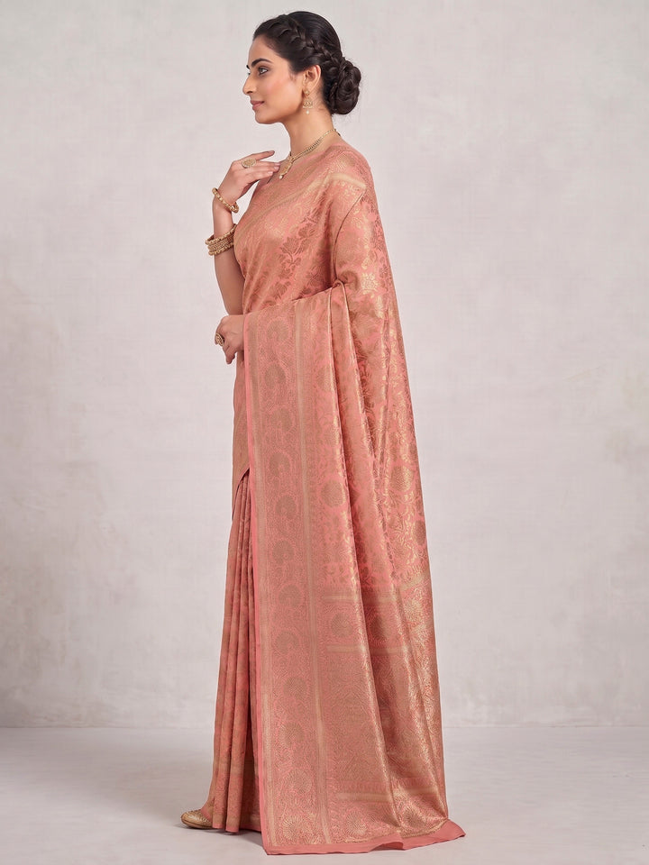 Orange Woven Design Art Silk Kanjivaram Saree