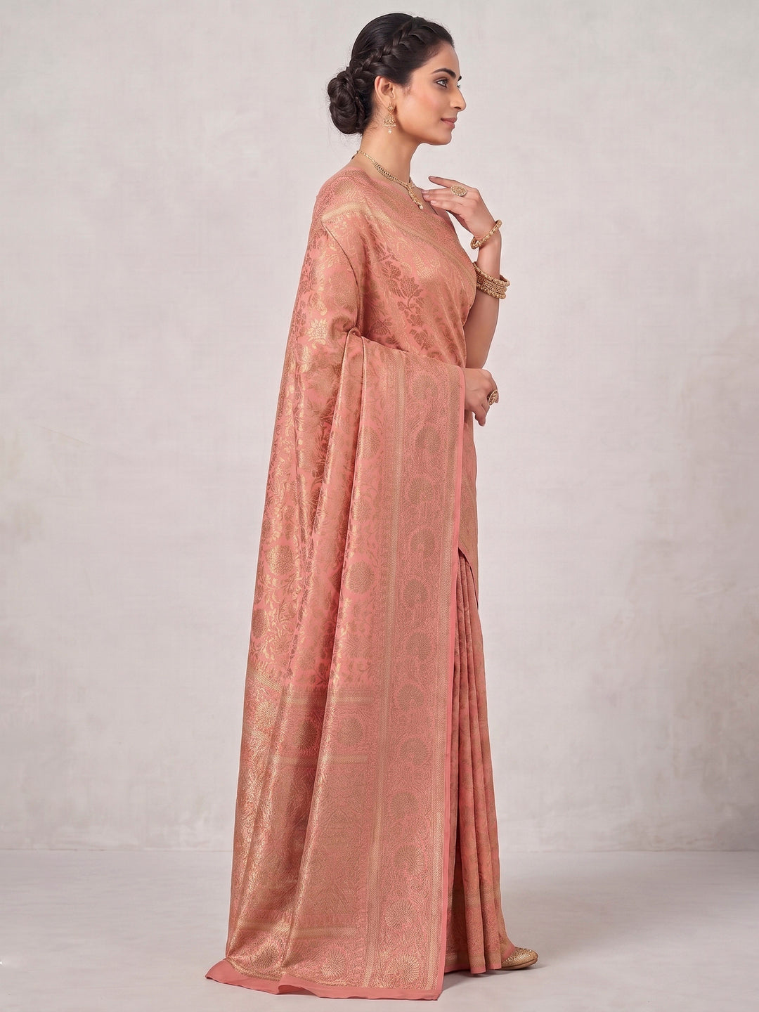 Orange Woven Design Art Silk Kanjivaram Saree