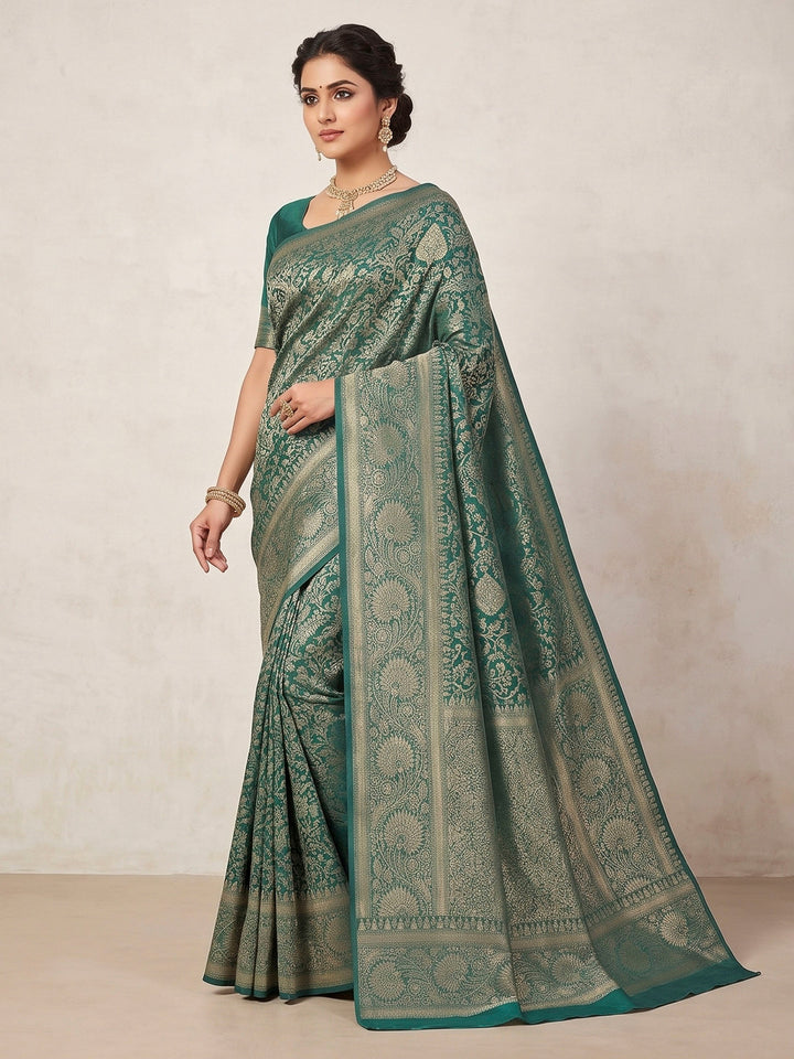 Light Green Woven Design Art Silk Kanjivaram Saree