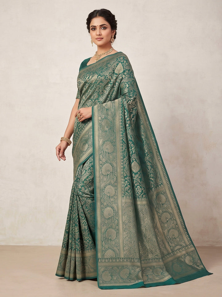 Light Green Woven Design Art Silk Kanjivaram Saree