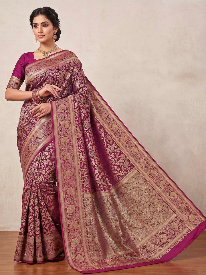 Pink Woven Design Art Silk Kanjivaram Saree