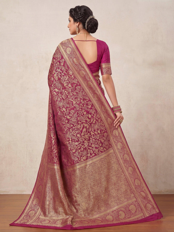 Pink Woven Design Art Silk Kanjivaram Saree