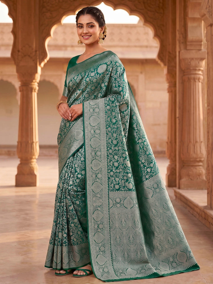 Green Woven Design Art Silk Kanjivaram Saree