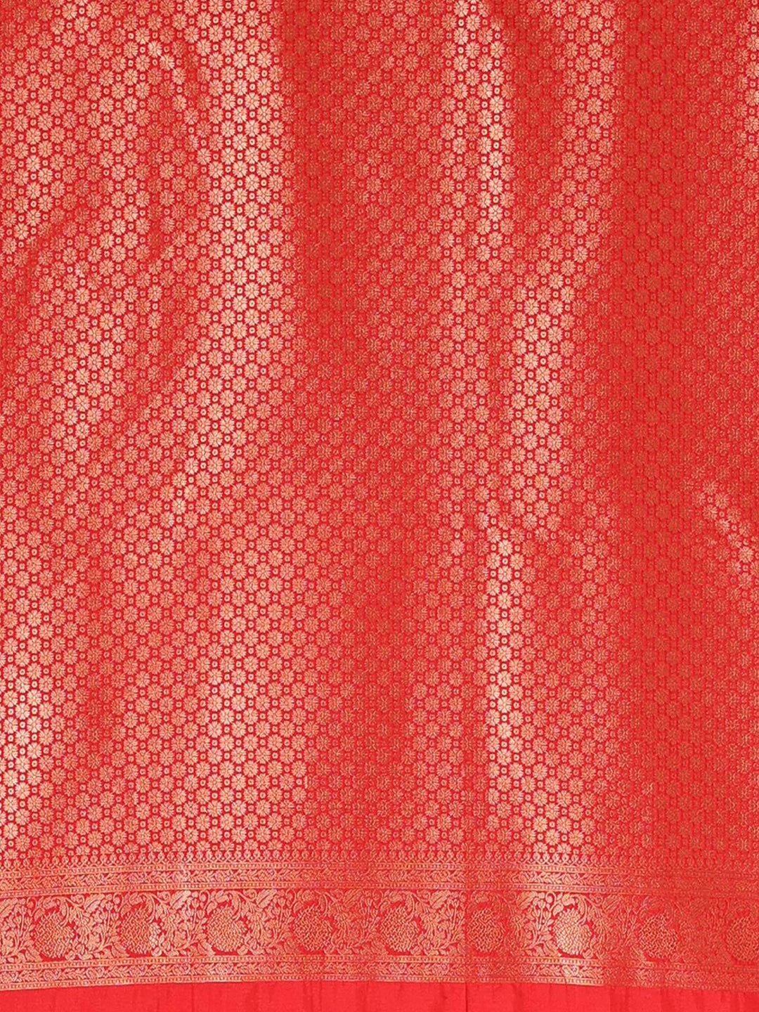 Off White Red Woven Design Kanjivaram Brocade Contrast Saree
