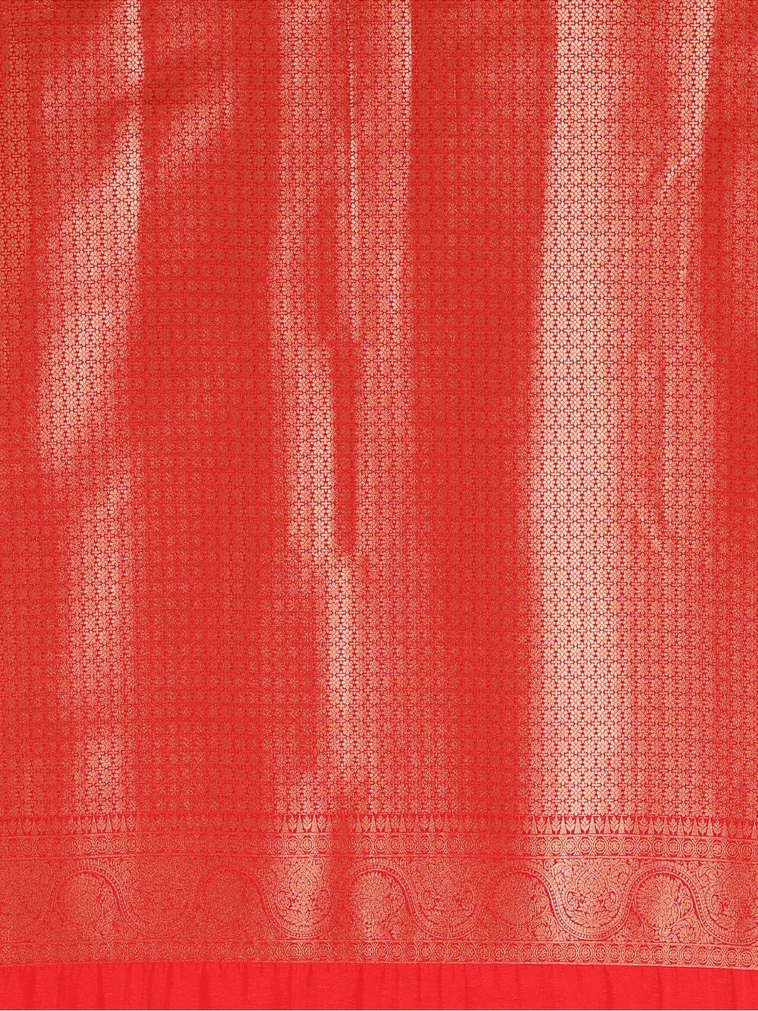 Off White Red Woven Design Kanjivaram Brocade Contrast Saree