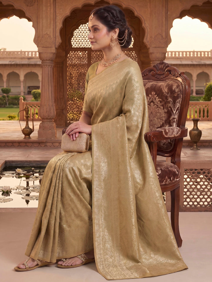 Off White Woven Design Art Silk Kanjivaram Saree