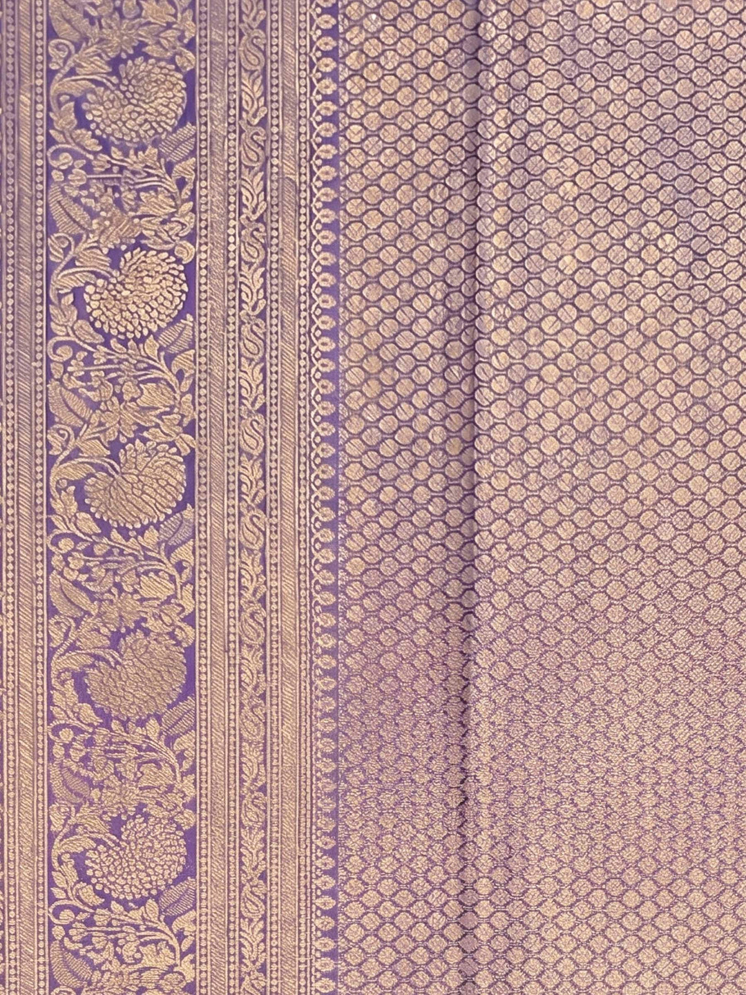 Lavender Woven Design Art Silk Kanjivaram Saree