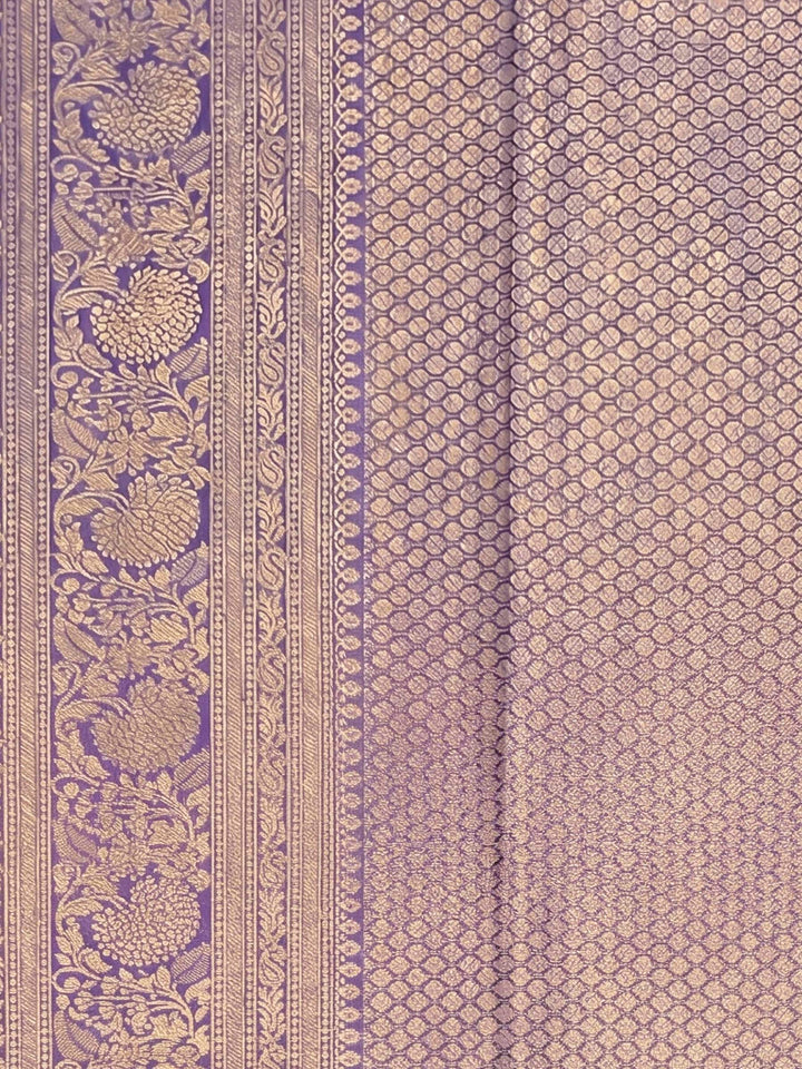 Lavender Woven Design Art Silk Kanjivaram Saree