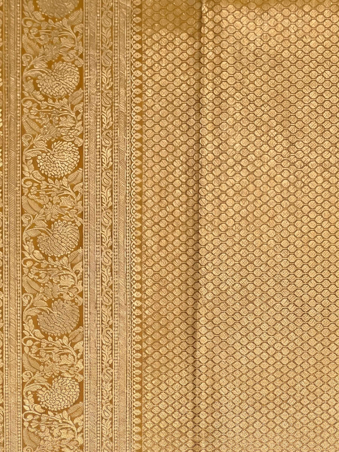 Mustard Woven Design Art Silk Kanjivaram Saree