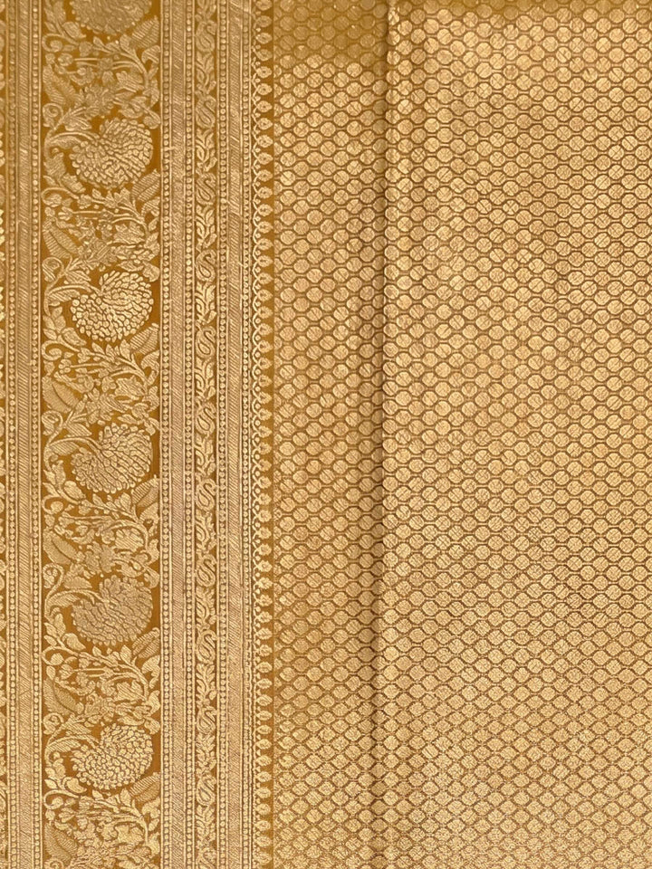 Mustard Woven Design Art Silk Kanjivaram Saree